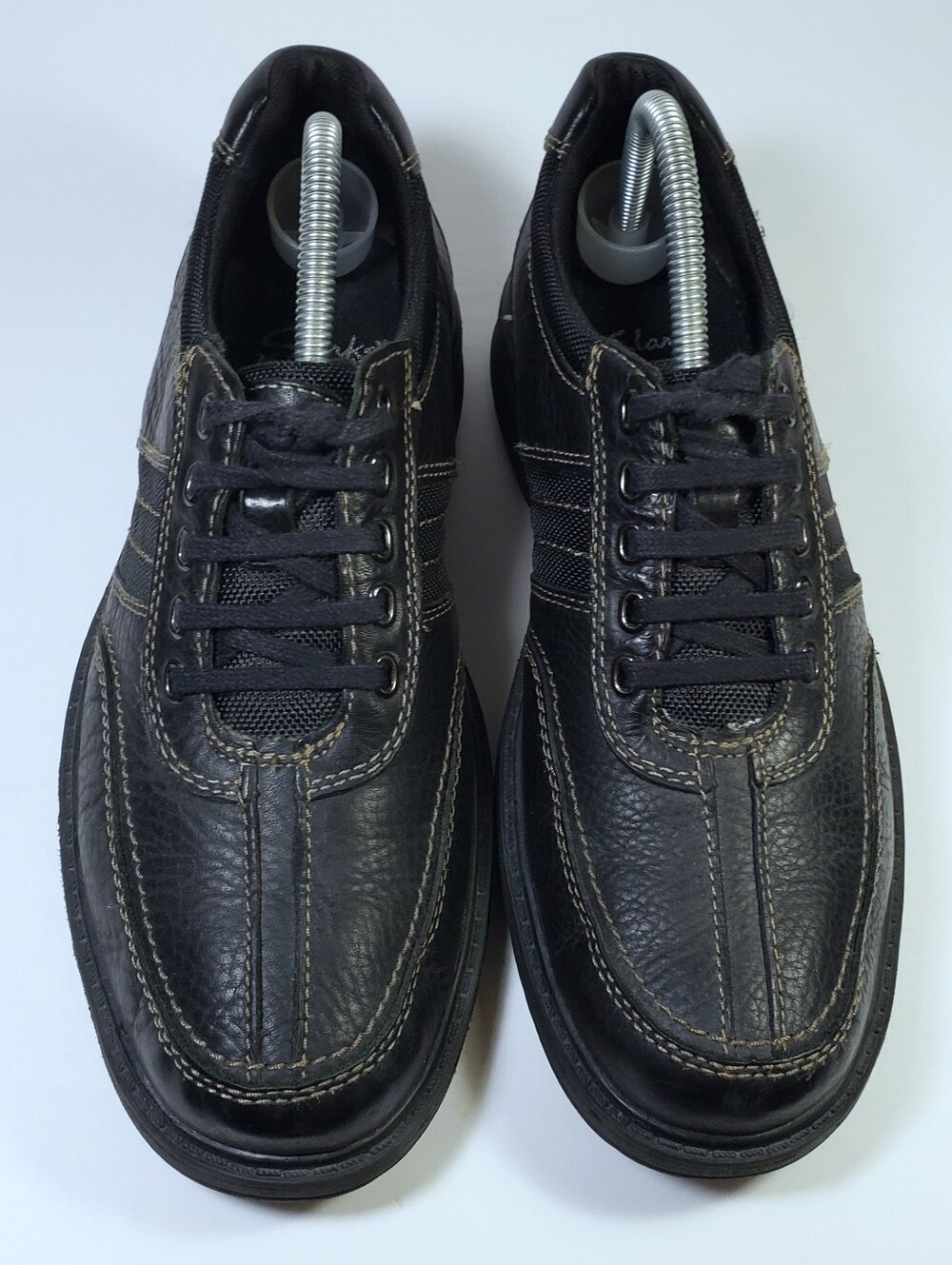 Clark's Mens Black Leather Oxford Shoes Sz 8 - Picture 3 of 8